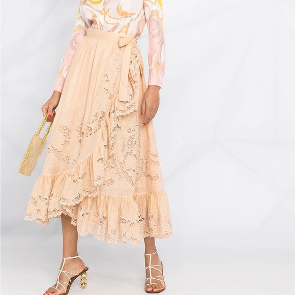 Zimmermann Dresses & Skirts - Zimmerman Lulu Embroidered Scallop Wrap Skirt